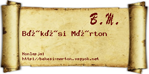 Békési Márton névjegykártya