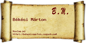 Békési Márton névjegykártya