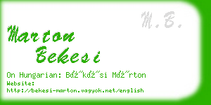 marton bekesi business card